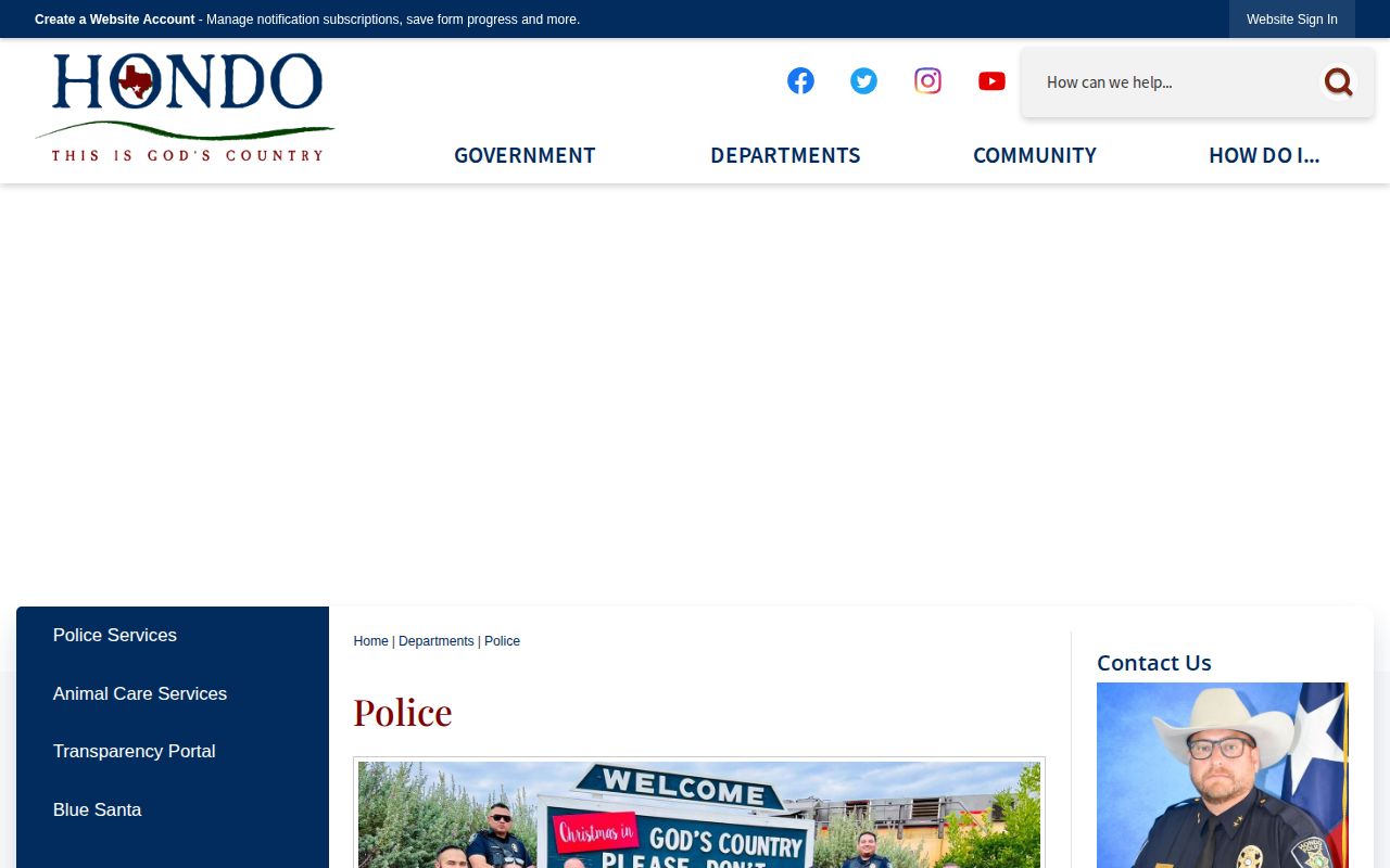 Hondo Police Department official page for Medina County arrest records
